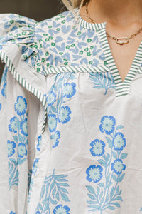 Effortless Elegance Blue Medallion Blouse