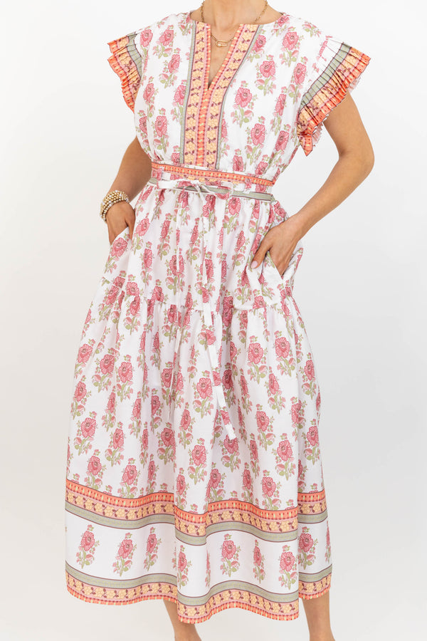 This One’s A Must White Floral Midi Dress