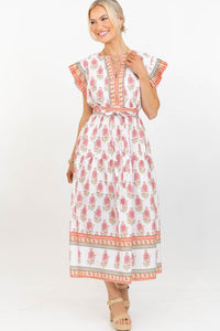 This One’s A Must White Floral Midi Dress