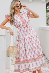 This One’s A Must White Floral Midi Dress