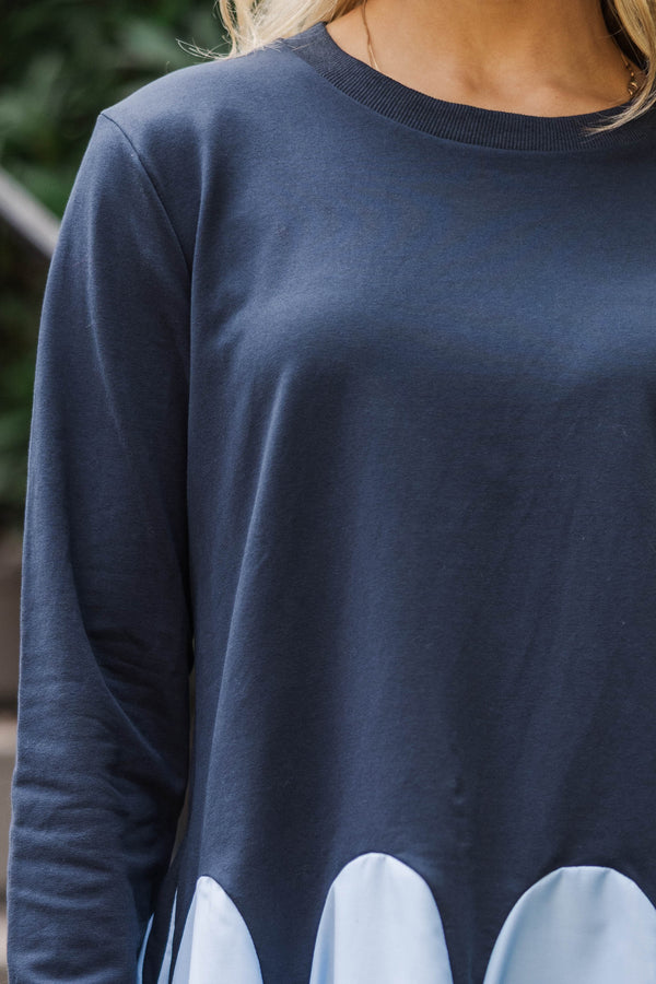 Graceful Beauty Navy Colorblock Dress