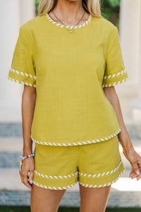 Catch The Feeling Chartreuse Blouse