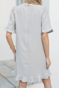 Frosted Petals Light Blue Embroidered Dress