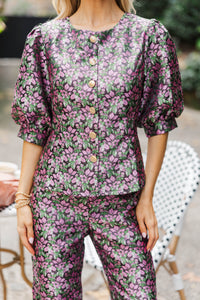 Midnight Bloom Black Floral Blouse