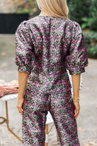 Midnight Bloom Black Floral Blouse