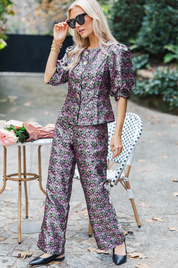 Midnight Bloom Black Floral Blouse