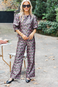 Midnight Bloom Black Floral Pants