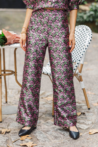 Midnight Bloom Black Floral Pants