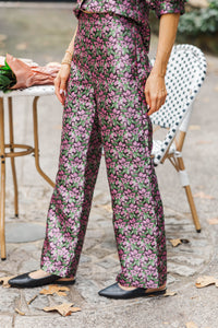 Midnight Bloom Black Floral Pants