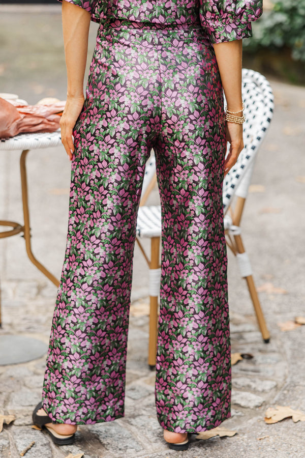 Midnight Bloom Black Floral Pants