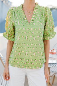 Pretty Little Thing Green Textured Blouse