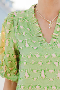 Pretty Little Thing Green Textured Blouse