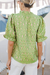 Pretty Little Thing Green Textured Blouse