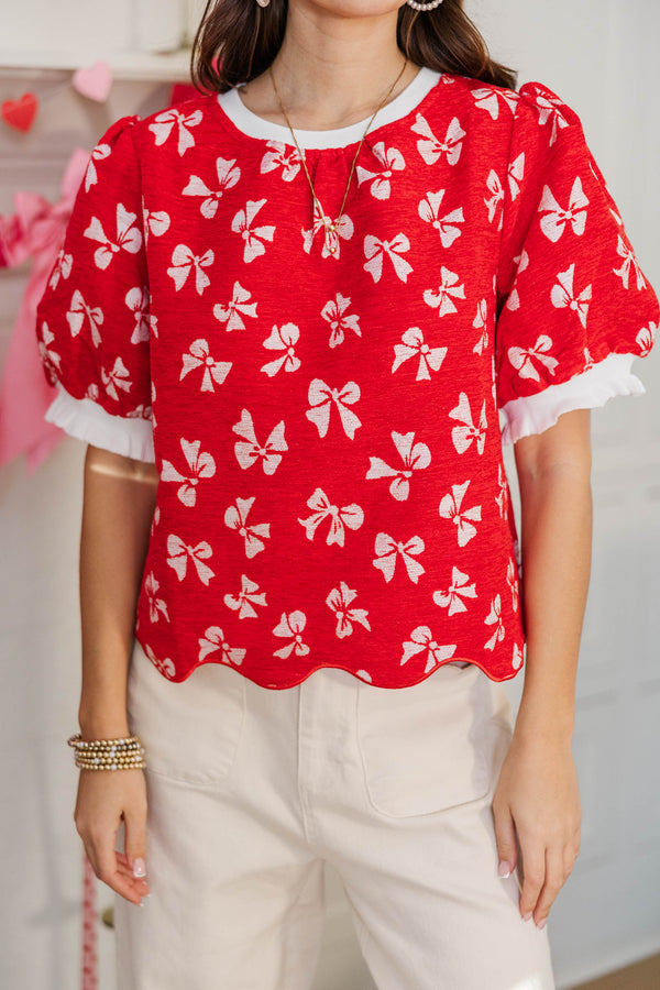 Sweet Moments Red and Pink Sweater