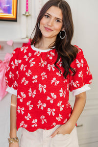 Sweet Moments Red and Pink Sweater