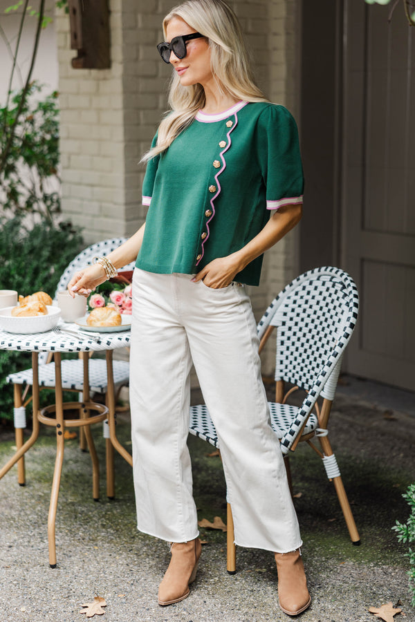 Well Within Green Short Sleeve Sweater