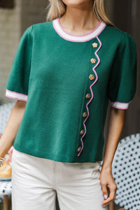Well Within Green Short Sleeve Sweater