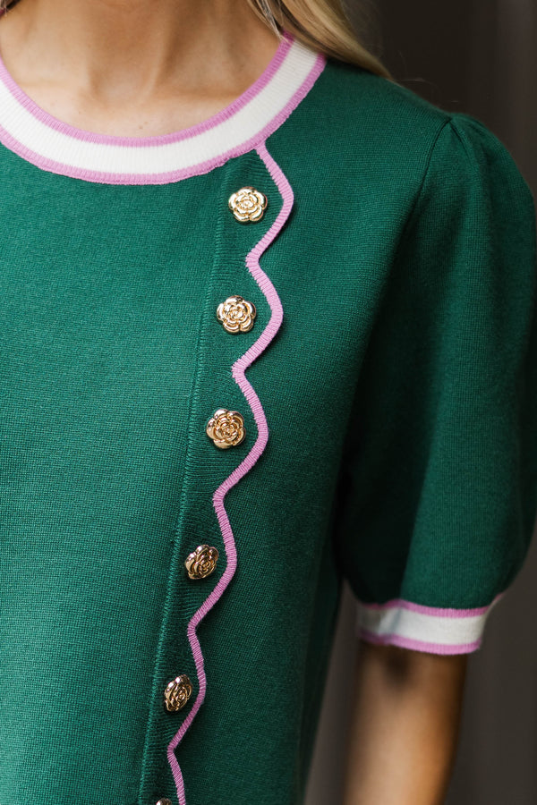 Well Within Green Short Sleeve Sweater