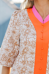 Better Together Orange Floral Blouse