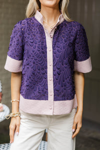 You'll See Purple Textured Blouse