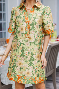 Easy Sophistication Yellow Brocade Shift Dress