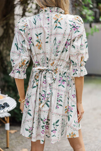 So Divine Cream Floral Dress