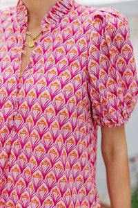 Forever Grace Pink Medallion Midi Dress