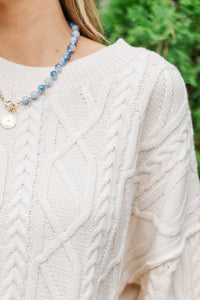 Back To The Start Cream Knit Sweater