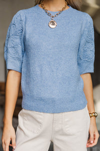 Textured Grace Blue Sweater