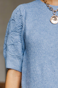 Textured Grace Blue Sweater