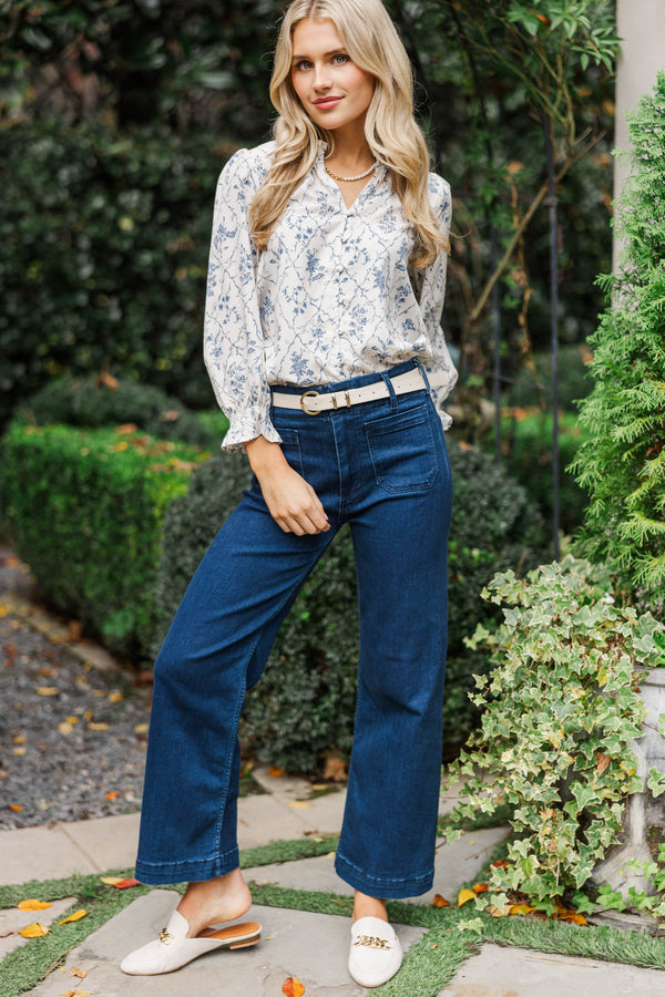 A Clear Mind Cream Floral Blouse