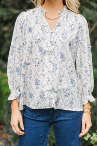 A Clear Mind Cream Floral Blouse