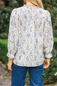 A Clear Mind Cream Floral Blouse