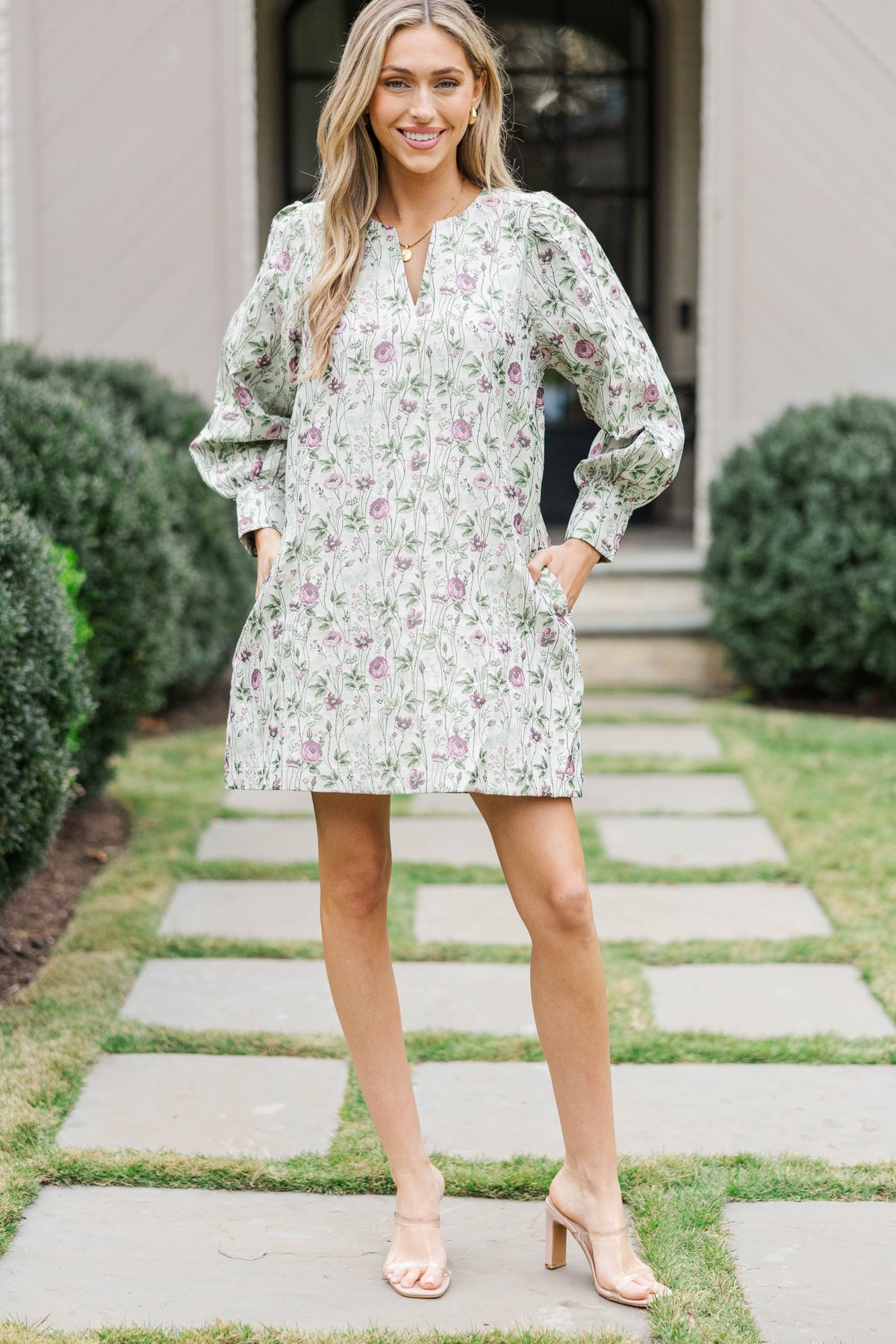 Soft Meadows Ecru Ditsy Floral Shift Dress, Medium - The Mint Julep Boutique Soft Meadows Ecru Ditsy Floral Shift Dress, Medium - The Mint Julep Boutique