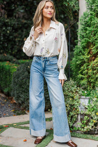 Sweetly Styled Cream Embroidered Blouse