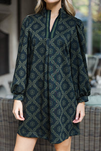 Keep it Chic Olive Floral Dress