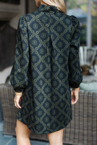 Keep it Chic Olive Floral Dress