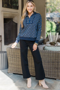 From The Soul Navy Medallion Top