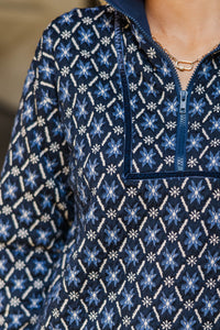 From The Soul Navy Medallion Top