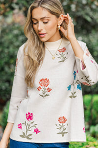 Soft Focused Cream Medallion Sweater
