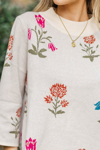 Soft Focused Cream Medallion Sweater
