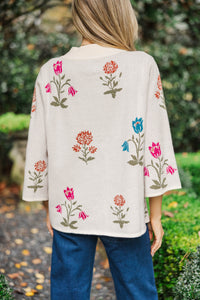 Soft Focused Cream Medallion Sweater