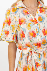 The Best Is Coming Cream Floral Midi Dress