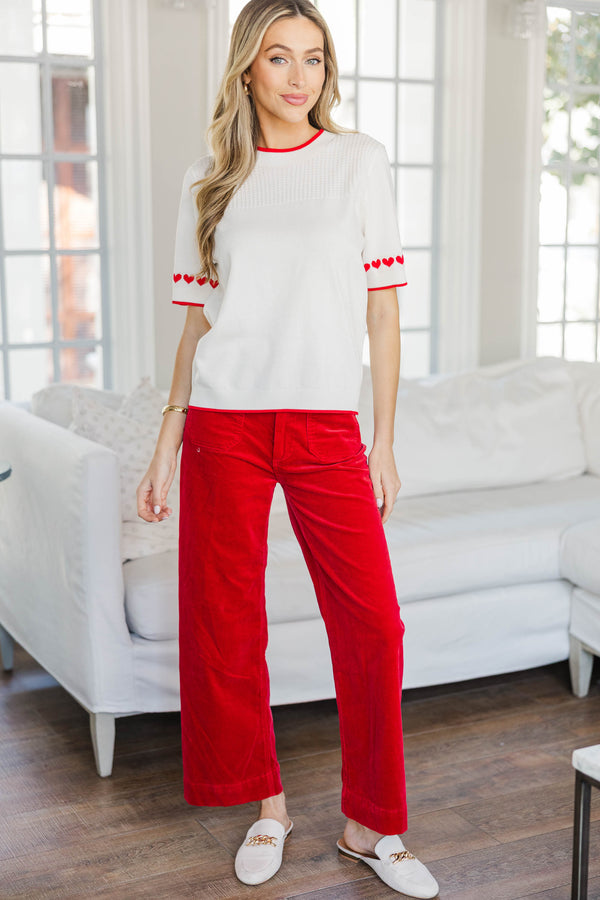 Season Of Love White Hearts Sweater