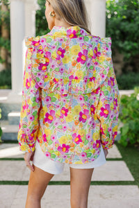 Spring Petals Pink Floral Blouse