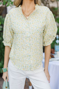 Graceful Moments Yellow Floral Blouse