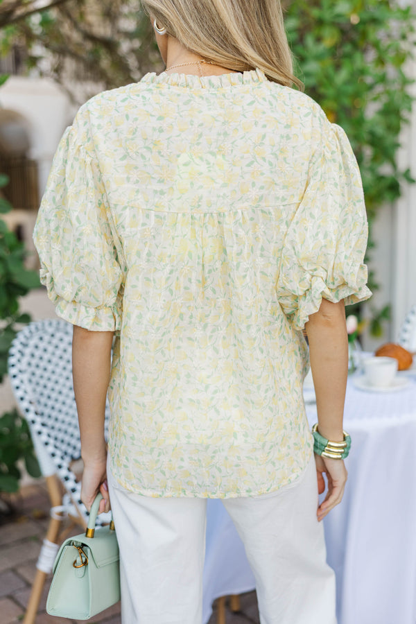 Graceful Moments Yellow Floral Blouse