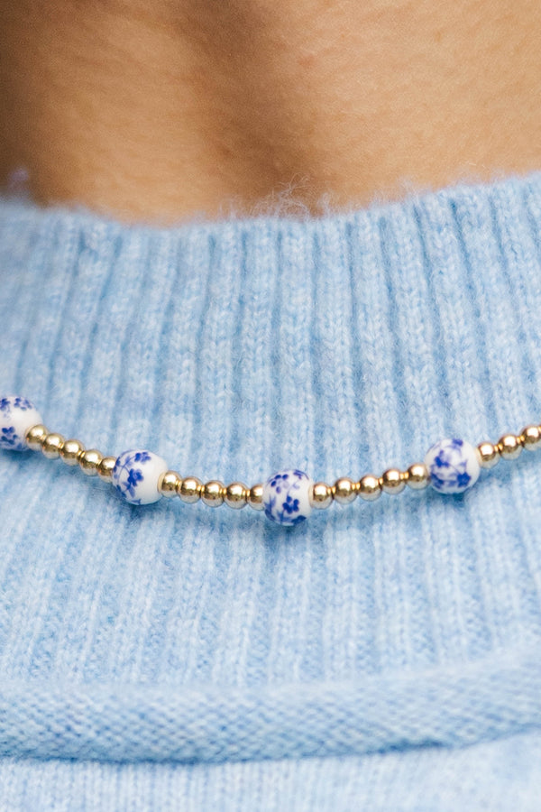 Bara Boheme: Golden Grace Blue Necklace