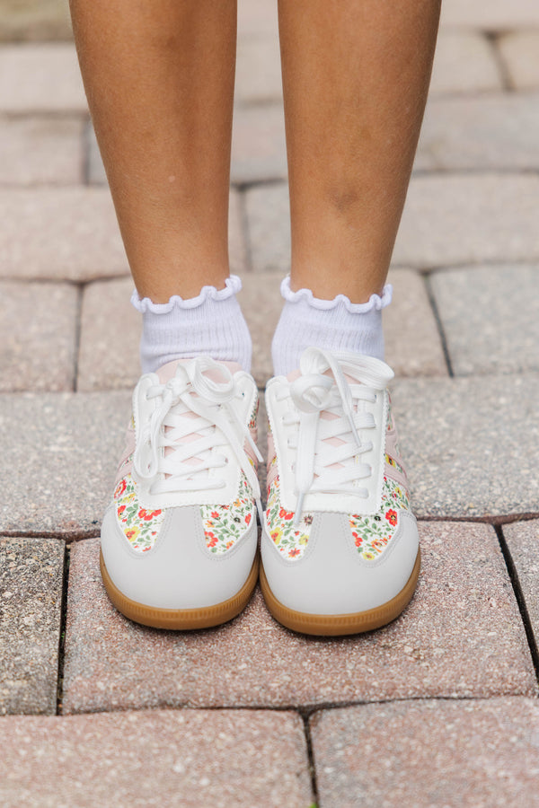 Girls: Forever Dancing Pink Ditsy Floral Sneakers