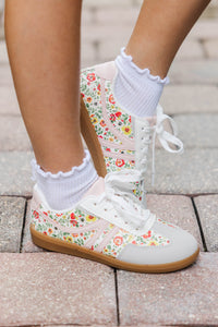Girls: Forever Dancing Pink Ditsy Floral Sneakers